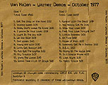 [Back of 'Warner Demos']